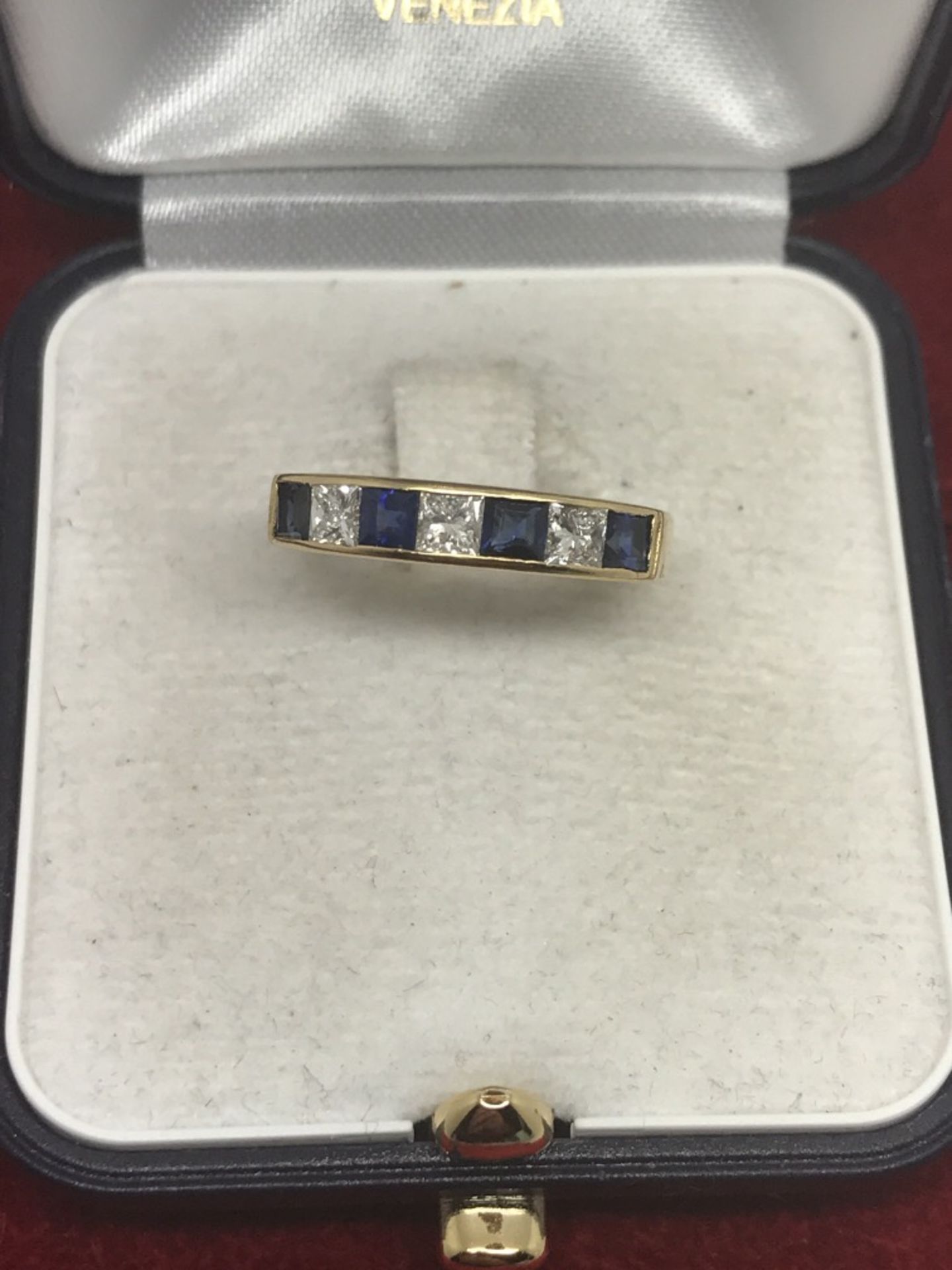 HIGH QUALITY! 18ct YELLOW GOLD BLUE SAPPHIRE & DIAMOND RING - Image 3 of 8