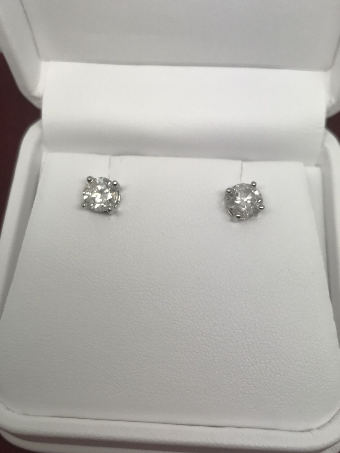 2.10cts DIAMOND EARRINGS SET IN 18ct WHITE GOLD - Image 3 of 7