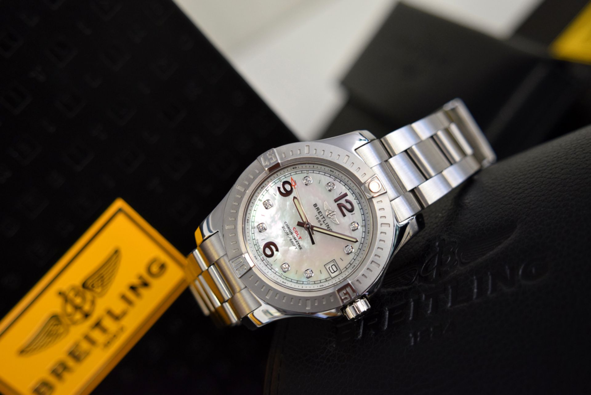 BREITLING COLT - STAINLESS STEEL - MOTHER of PEARL DIAMOND DIAL - Image 14 of 14