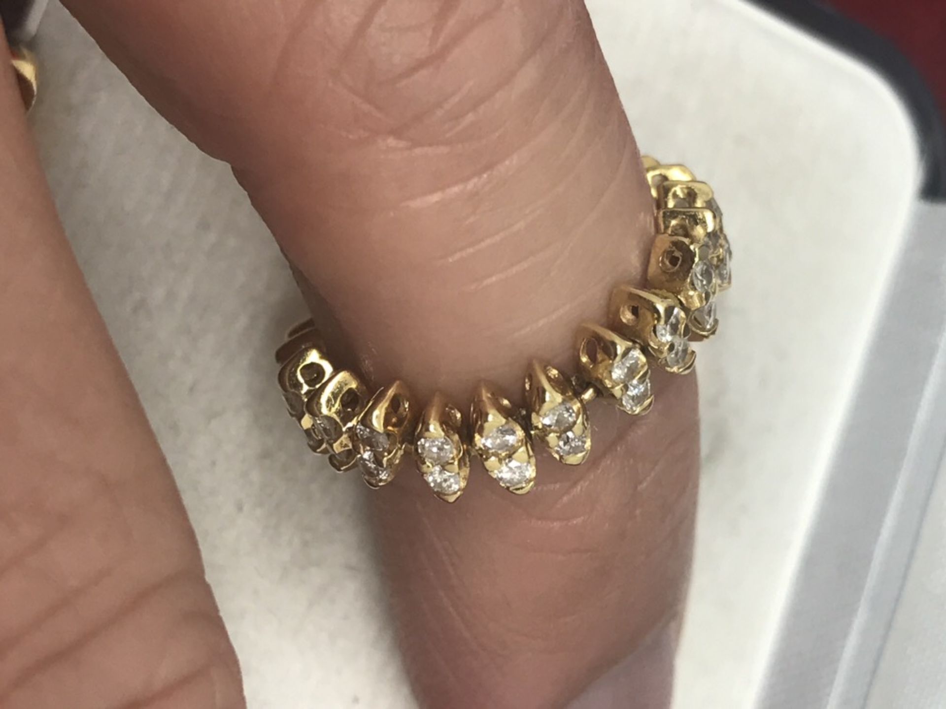 FLEXIBLE FULL DIAMOND ETERNITY RING TESTED AS AT LEAST 18ct GOLD - Image 3 of 4