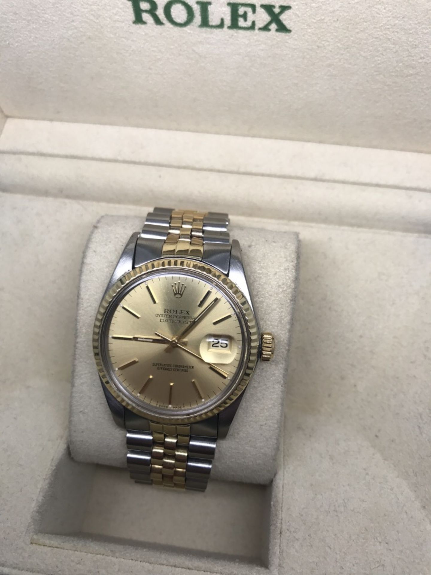 18ct GOLD & STEEL MENS 36mm ROLEX + BOX - Image 7 of 7