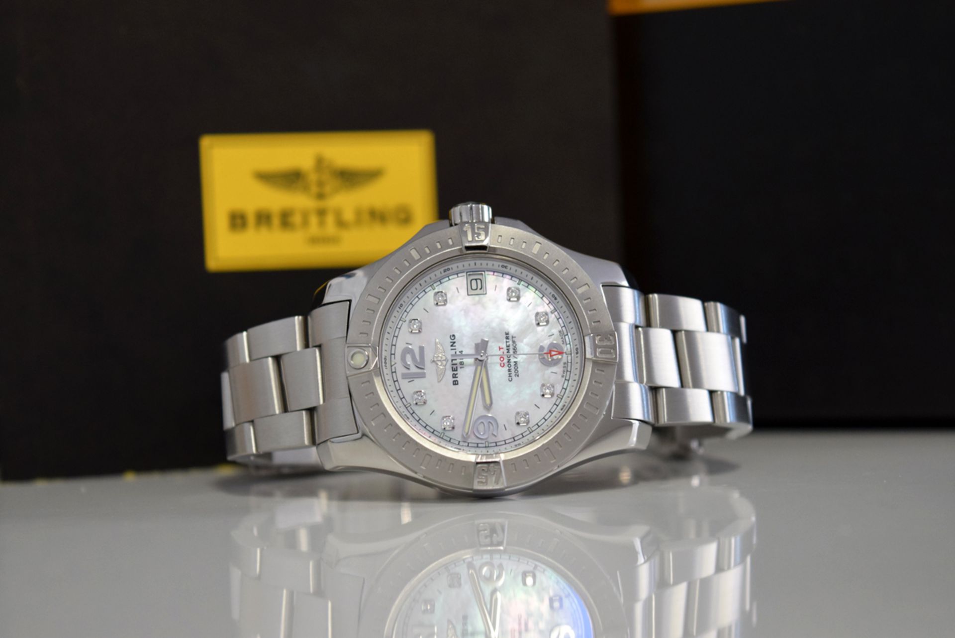 BREITLING COLT - STAINLESS STEEL - MOTHER of PEARL DIAMOND DIAL - Image 5 of 14