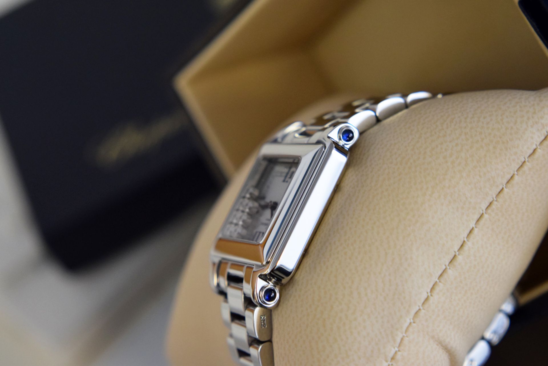 Chopard Happy Sport with *Floating Diamonds* and a Blue Sapphire Set Case - Image 6 of 15