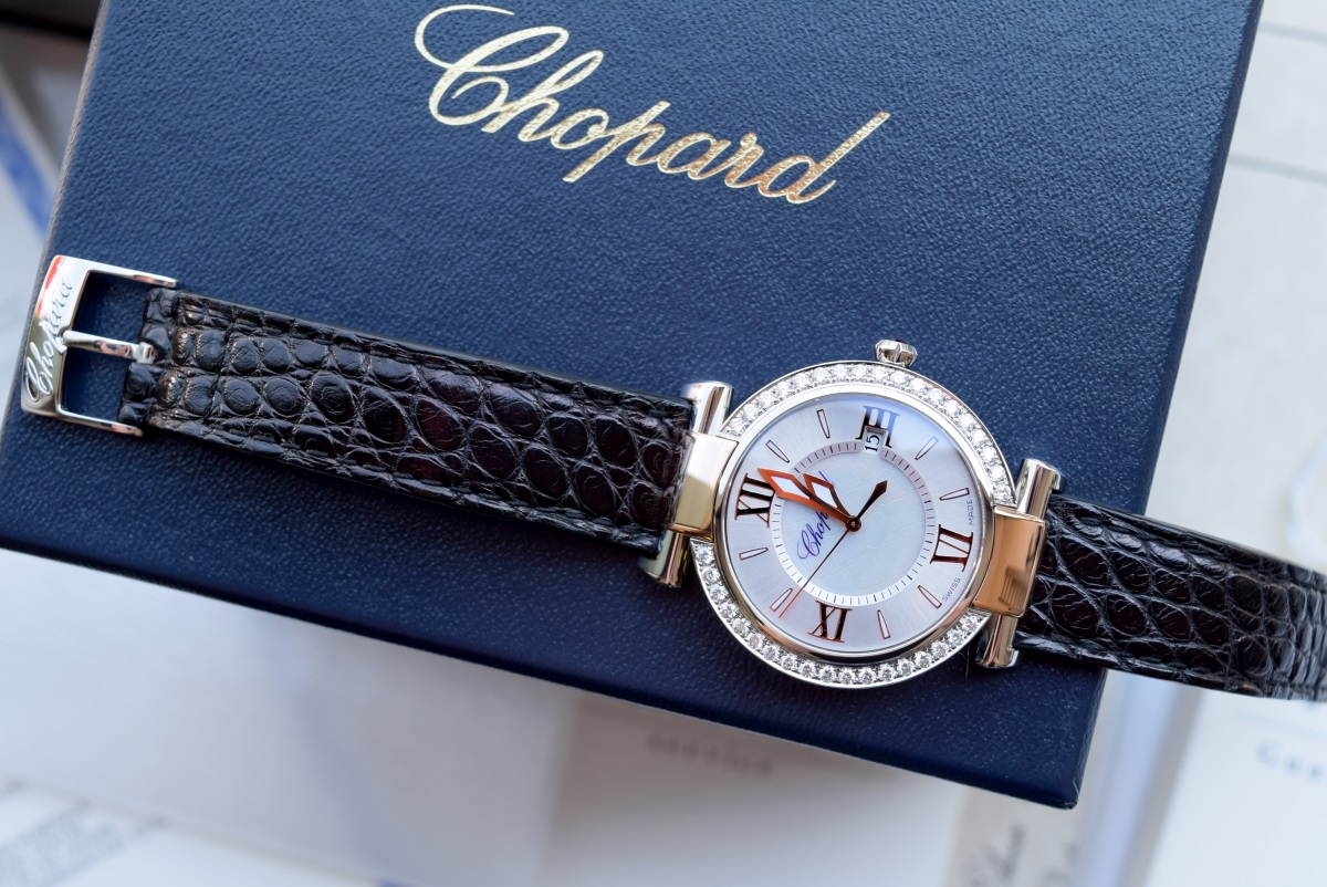 *Diamond Encrusted* Chopard Imperiale - Steel & 18ct Rose Gold & Diamonds/ Patent Black Alligator - Image 16 of 19