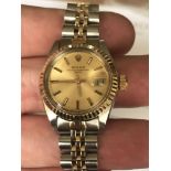 LADIES STEEL & GOLD ROLEX WATCH