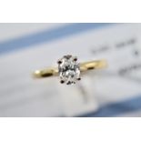 GIA Certificated * VVS2/ D * 0.52ct Oval Brilliant Handmade Diamond Ring