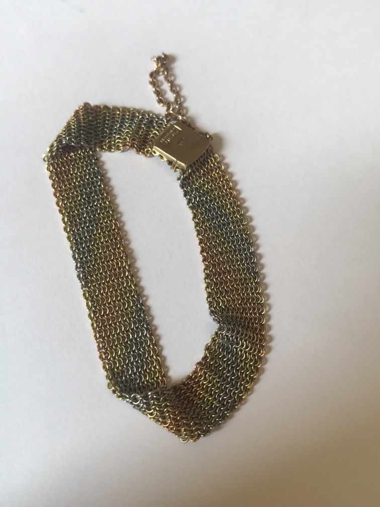 15ct 3 COLOUR GOLD MESH BRACELET