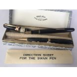 CASED SWAN PEN & PROPELLING PENCIL SET IN ORIGINAL BOX