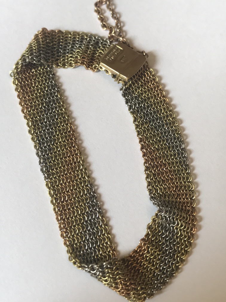 15ct 3 COLOUR GOLD MESH BRACELET - Image 2 of 3