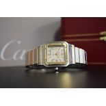 CARTIER 'W20041C4' - MEN'S SANTOS GALBEE (LARGE) 18K GOLD & STEEL - with Anniversary Dial!