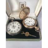 SILVER POCKET WATCH + GOLD PLATED WATCH