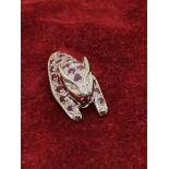 SILVER RUBY SET PANTHER PENDANT