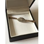 VINTAGE 9ct GOLD DIAMOND SET BROOCH