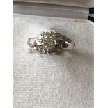 18ct WHITE GOLD DIAMOND CROSSOVER RING 1.00ct