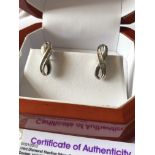 0.25ct DIAMOND EARRINGS SET IN SILVER