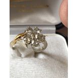 18ct GOLD 1.00ct DIAMOND FLOWER RING