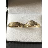 2 x VINTAGE 9ct GOLD RINGS