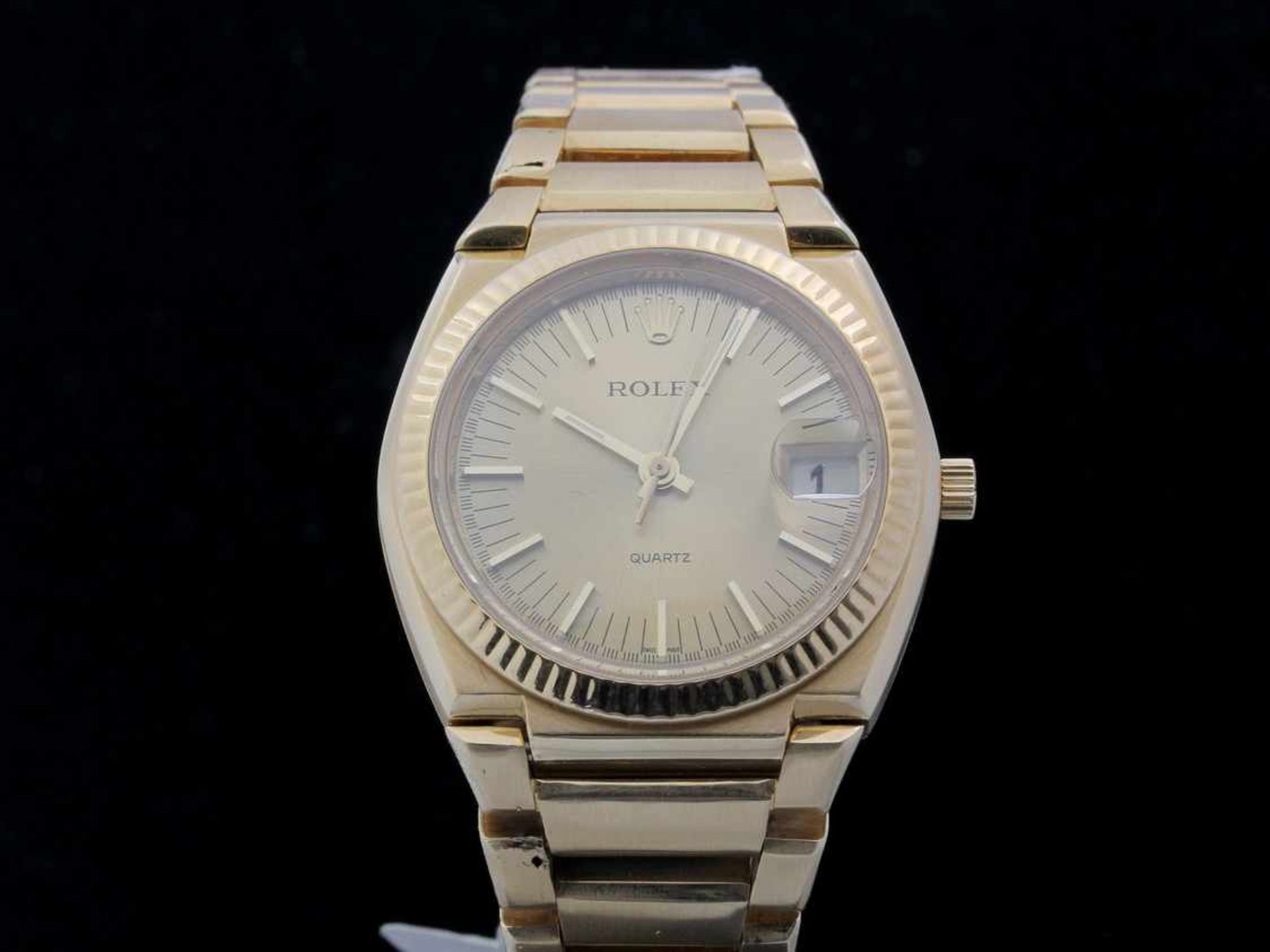 Rolex Stimmgabel Herrenarmbanduhr in Gold, limitierte Auflage, Ref.5100. Die Uhr ist in einem sehr - Bild 3 aus 3