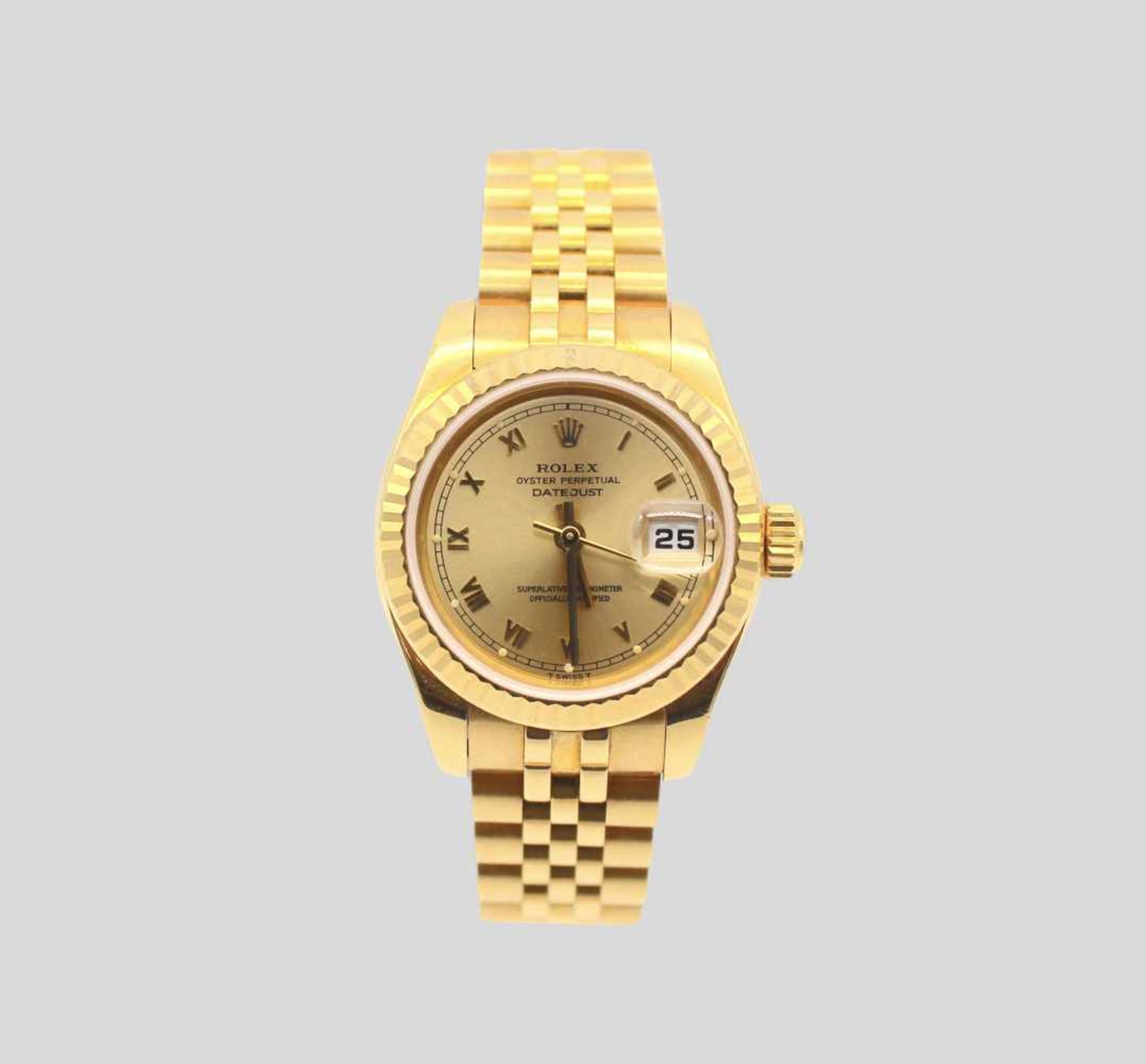 Rolex Lady-DatejustDamenarmbanduhr, Automatik, in 750er Gold, 26mm, Nr. 179178, Stegbreite 14 mm, - Bild 3 aus 3