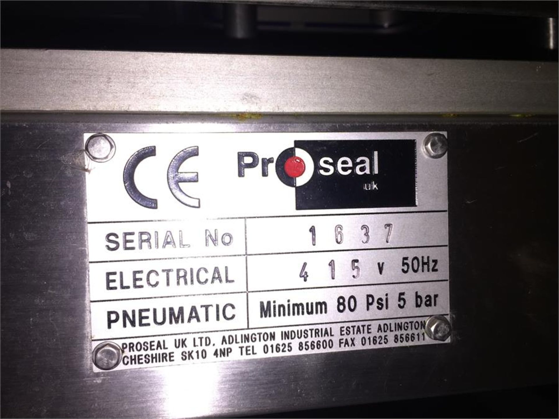 PROSEAL SEALING MACHINE - Image 2 of 10