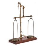 A set of Victorian 'Degrave & Short' balance scales, 36cms (14.25ins) high.