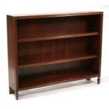 A mahogany open bookcase, 122cms (48ins) wide.