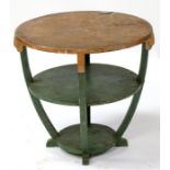 An Art Deco Rowley painted two-tier circular occasional table, 61cm (24ins) diameter. Condition