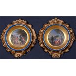 Attributed to James Digman Wingfield (1800-1872)a pair of circular oils on board paintings, with