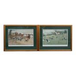 Cecil Aldin, a pair of signed hunting prints, framed and glazed, 63cm x 42cm (24 3/4ins x 16 1/2ins)