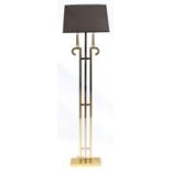 A modern brass and steel design floor lamp, 157cms (61.8ins) high. Condition Report Looks to be in