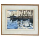 B. Parker - Venetian Scene - signed & dated 1958 lower right, watercolour, framed & glazed, 56 by