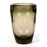 A Whitefriars sea green controlled bubble Art Glass vase, 19cms (7.5ins) high.