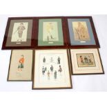 A quantity of military uniform prints, engravings and spy prints (quantity)