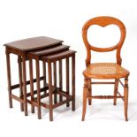 A nest of three mahogany tables, the largest 48.5cms (19ins) wide; together with a Victorian bedroom