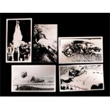 Five original black & white Velox photographs depicting torture, shootings and decapitations,
