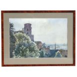 David William Burley (British 1901-1990) - Heidelberg Scene - watercolour, gallery label to verso,