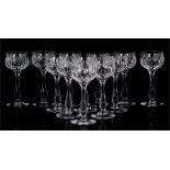 A set of twelve cut glass wine or hock glasses (12). Condition Report All very good condition with