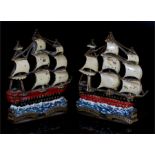 A pair of HMS Victory brass bookends.