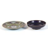 Two Chinese cloisonne saucer dishes, 10.5 (4.1ins) and 9cms (3.5ins) diameter (2).