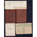 Two Soldiers Pay Books, a WWII Officers Advance Book and a Pass & Railway Ticket Book (4).