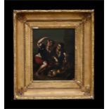 After Murillo - The Pie Eaters - oil on tin, framed, 16.5 by 20cms (6.5 by 8ins). Condition Report