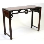 A Chinese Hongmu altar table, 110cm (43ins) wide.