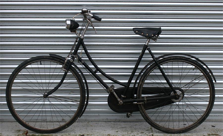 A vintage Raleigh bicycle.