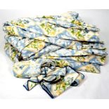 Two pairs of Jane Churchill design tulip pattern curtains and tie backs, one pair 196cm long by