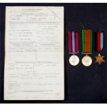 A WWII Royal Navy Certificate of Service named to 'Thomas Frederick Edwards', together with his