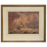 Attributed to Clarkson Stanfield - The Storm - label to verso, 32 by 23cms (12.5 by 9ins).
