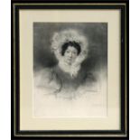 An early 19th century portrait of a lady, indistinctly signed & dated 1833 lower right, charcoal