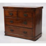 A late 19th century mahogany chest of two short and two long graduated drawers, 95cms (37.5ins)