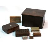 An oak box; together with ten assorted wooden boxes (11).