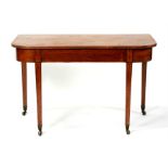 A 19th century mahogany 'D' end table on square tapering legs, 110cms (43.25ins) wide.